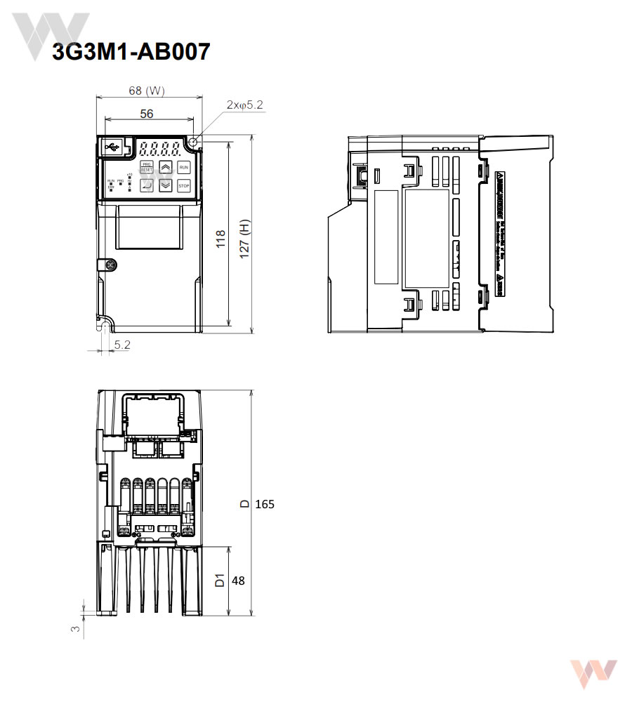 3G3M1-AB007 falownik Omron 3G3M1 0,7kW/230V